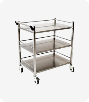 Fully SS Three Shelf Instrument Trolley